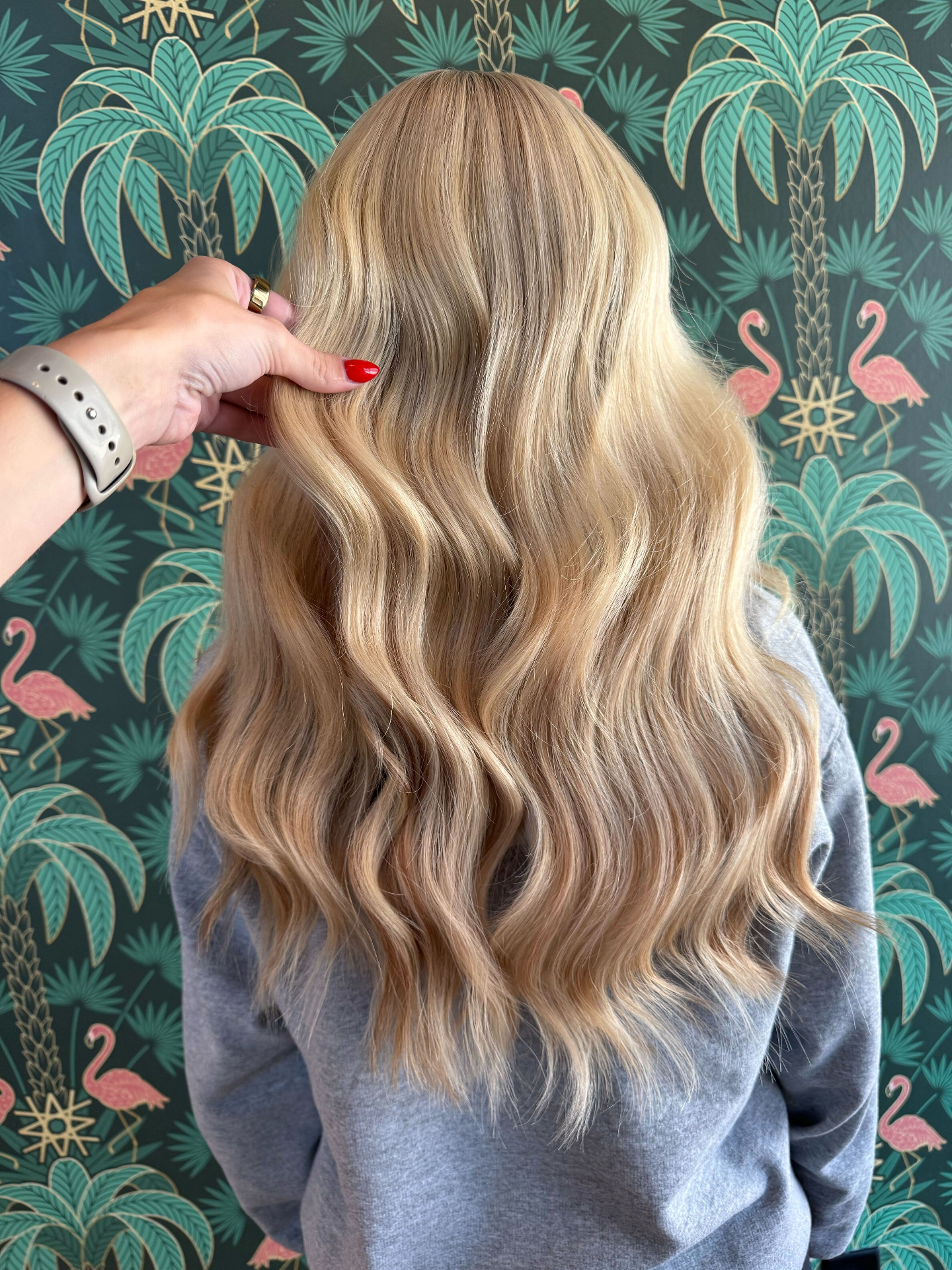 Hair topper result - back view